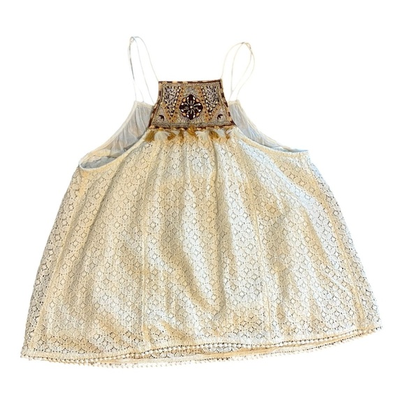 HD in Paris for Anthropologie Embroidered Lace Tassel Top – Size 4 - Picture 4 of 8
